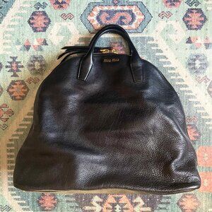 NWOT Miu Miu XL Leather Tote / Carry All Dome Bag